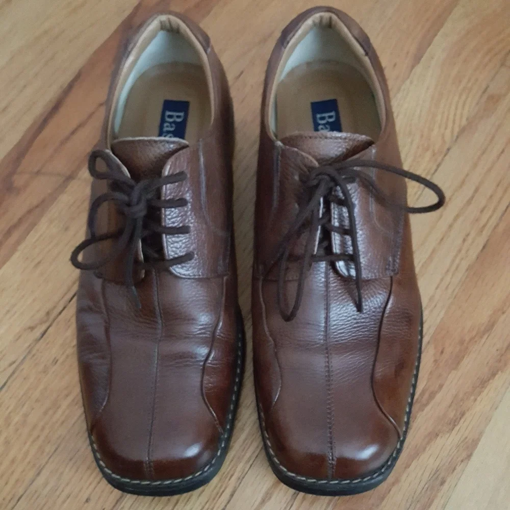 BASS Lex Mens Brown Soft Leather Lace Up Shoes Size 10.5